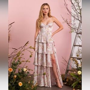 V. Chapman Caterina Dress in Pink Rose Print